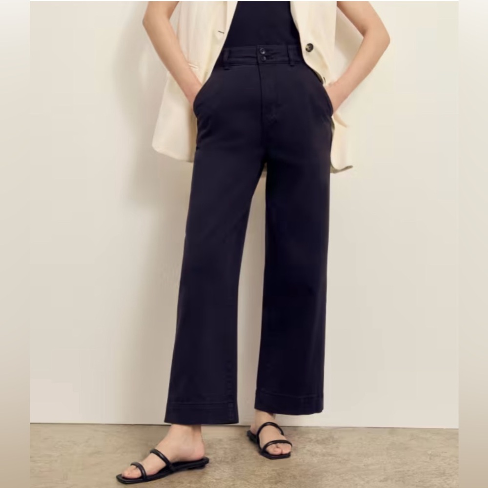 Everlane The Organic Wide leg pant size 6 Black NEW